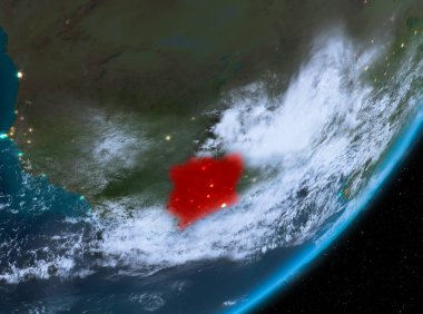 Fildişi Sahili görünümünü geceleri yörünge