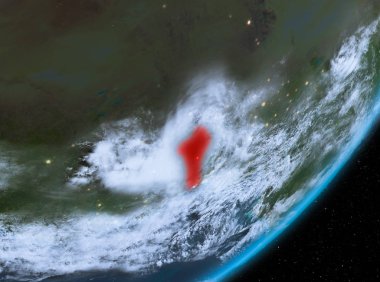 Benin yörünge görünümü geceleri