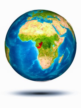 Beyaz arka plan ile yeryüzünde Kongo