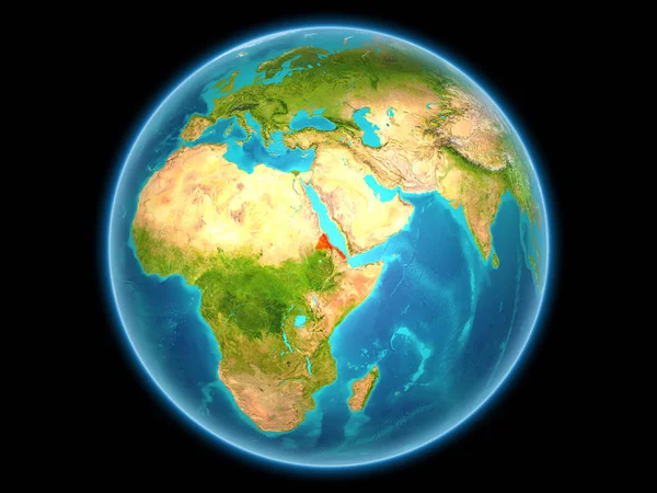 Eritrea op de planeet aarde — Stockfoto