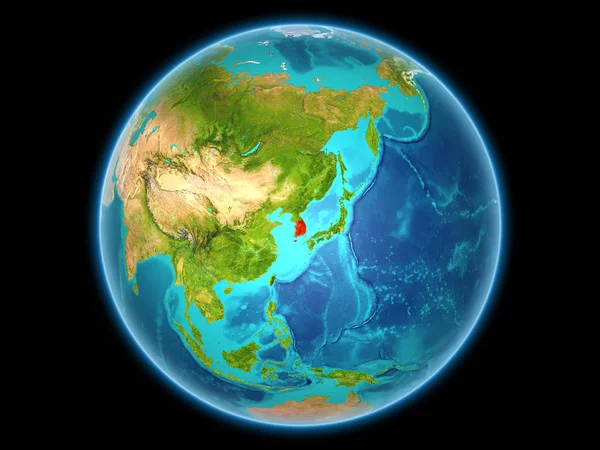 韩国在地球上 — 图库照片