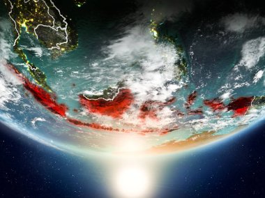 Planet Earth Güneş ile Endonezya