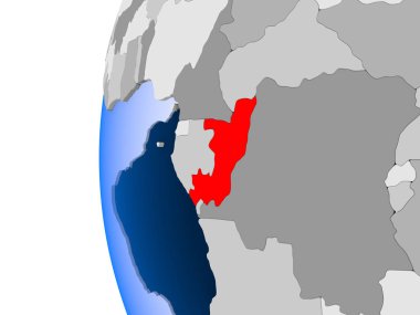 Kongo Haritası siyasi dünya üzerinde