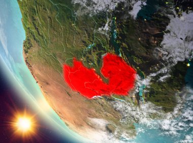 Günbatımı Zambiya Dünya üzerinde yukarıda