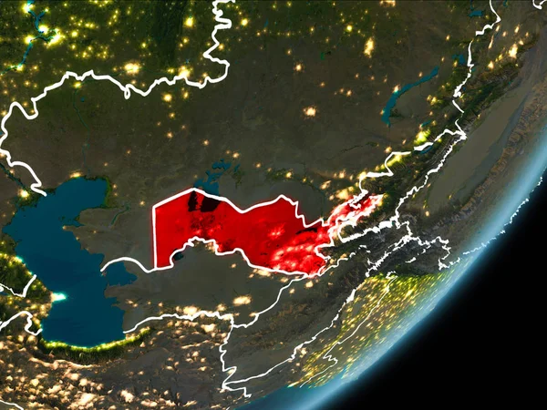 Uzbekistán v noci Země — Stock fotografie