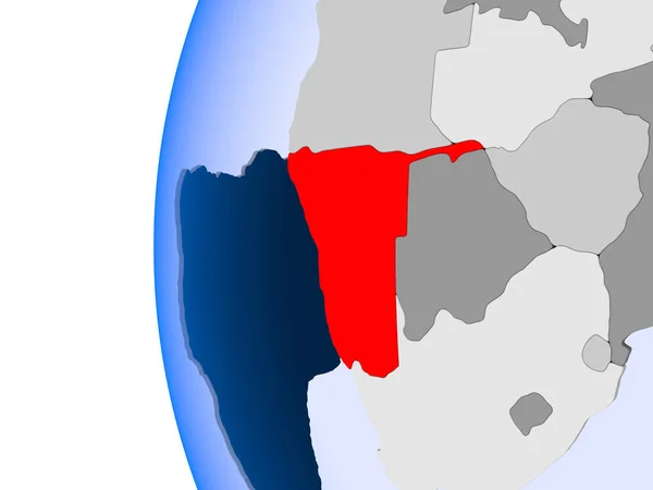 Carte de Namibie sur le globe politique — Photo
