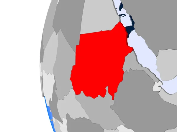 Karta över Sudan på politiska jordglob — Stockfoto