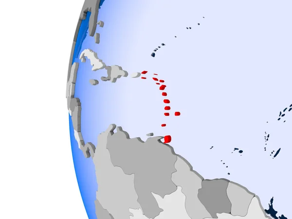 Térkép-Karib-tenger a politikai földgömb — Stock Fotó