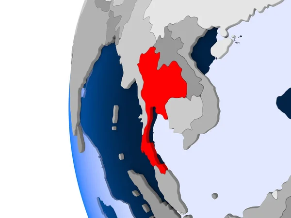 Mapa da Tailândia em globo político — Fotografia de Stock