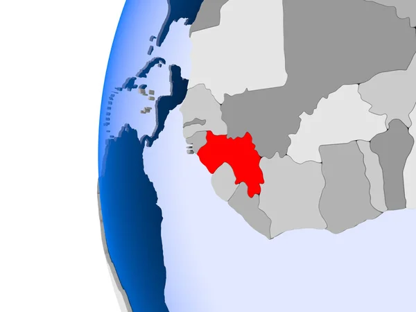 Gine Haritası siyasi dünya üzerinde — Stok fotoğraf
