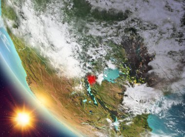 Günbatımı Burundi yeryüzünde yukarıda