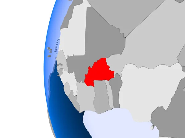 Карта Буркіна-Фасо на політичні глобус — стокове фото