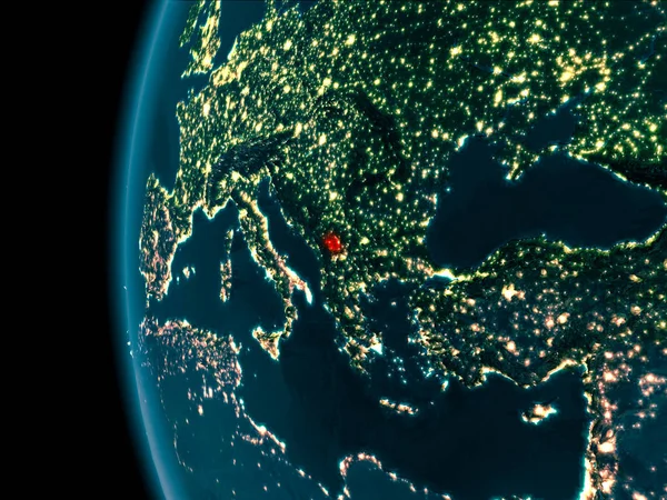 Kosova'nın gece görünümü