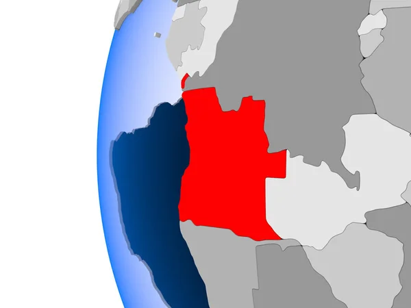 Mapa Angoli na Globus polityczny — Zdjęcie stockowe