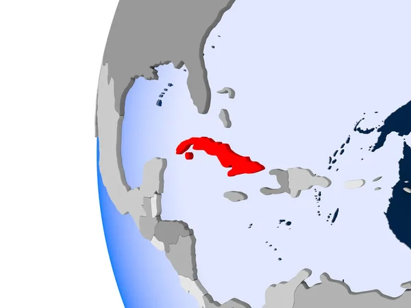 Mappa di Cuba sul globo politico — Foto Stock