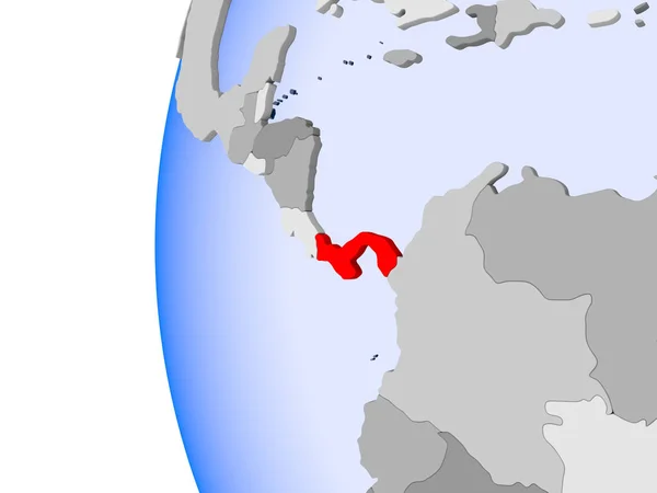 Karte von Panama auf politischem Globus — Stockfoto