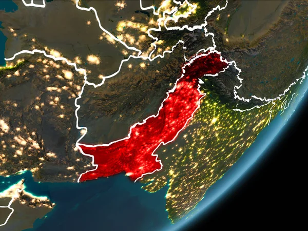 Pakistan on night Earth