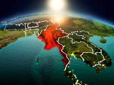 Sunrise yörüngeden Myanmar