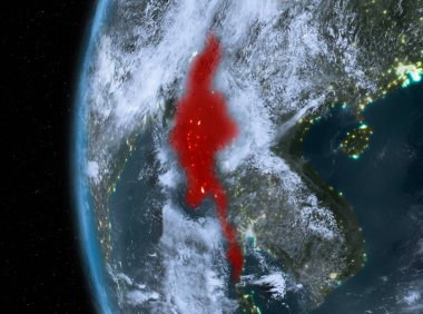 Kırmızı gece Myanmar