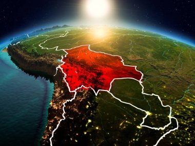 Yörüngeden gündoğumu Bolivya'da