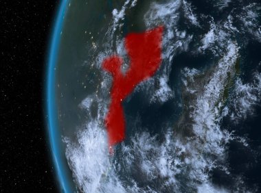 Kırmızı gece Mozambik