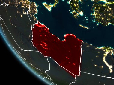 Geceleri Libya uydu görüntüsü