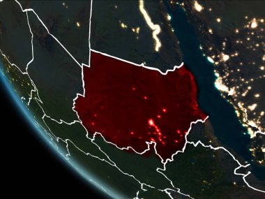 Geceleri Sudan uydu görünümü