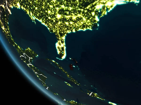 Geceleri Bahamalar uydu görünümü