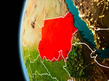 Sudan akşam uzaydan