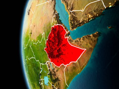 Etiyopya akşam uzaydan