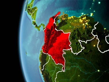 Akşam uzayda Kolombiya'dan