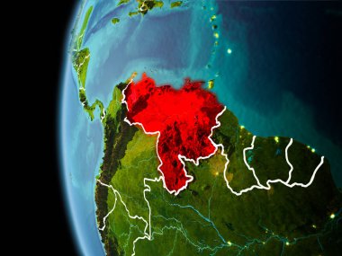 Akşam uzaydan Venezuela