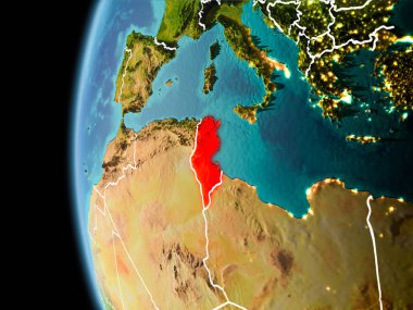 Tunus akşam uzaydan