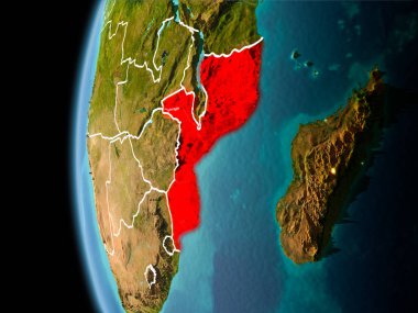 Mozambik akşam uzaydan