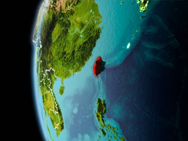 Tayvan akşam uzaydan