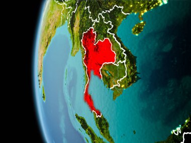 Tayland akşam uzaydan