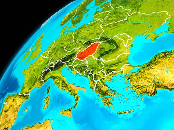 Венгрия из космоса — стоковое фото