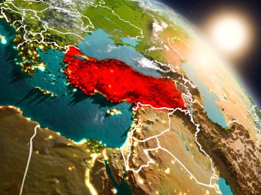 Gündoğumu sırasında uzaydan Türkiye