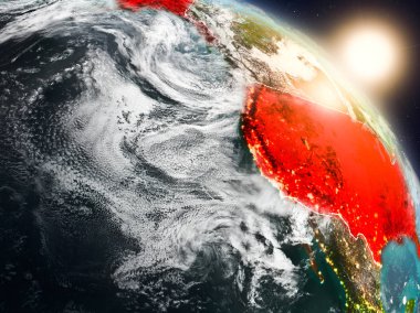 ABD gündoğumu sırasında uzaydan