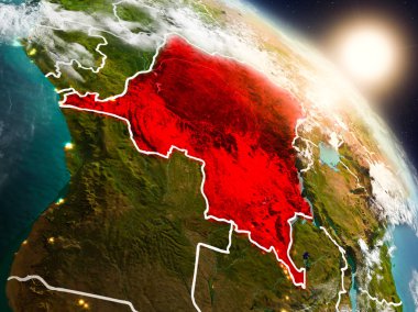 Demokratik Kongo Cumhuriyeti gündoğumu sırasında uzaydan