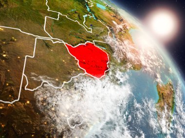Zimbabve gündoğumu sırasında uzaydan