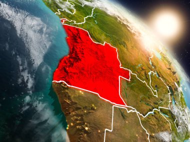 Angola gündoğumu sırasında uzaydan