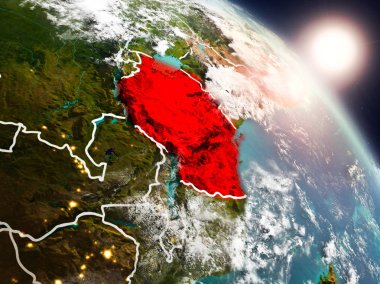 Tanzanya gündoğumu sırasında uzaydan