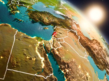 Lübnan'dan gündoğumu sırasında alanı