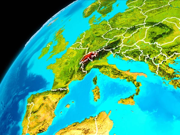 Svájc az űrből — Stock Fotó