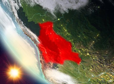 Günbatımı Bolivya dünya üzerinde yukarıda