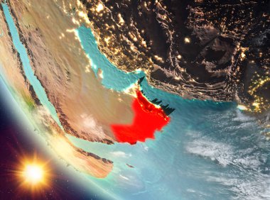 Günbatımı Umman yeryüzünde yukarıda