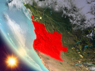 Günbatımı Angola yeryüzünde yukarıda