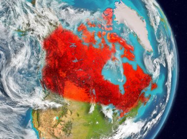 Kanada yörünge görünümünde kırmızı