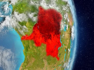 Demokratik Kongo Cumhuriyeti, yörünge görünümünde kırmızı